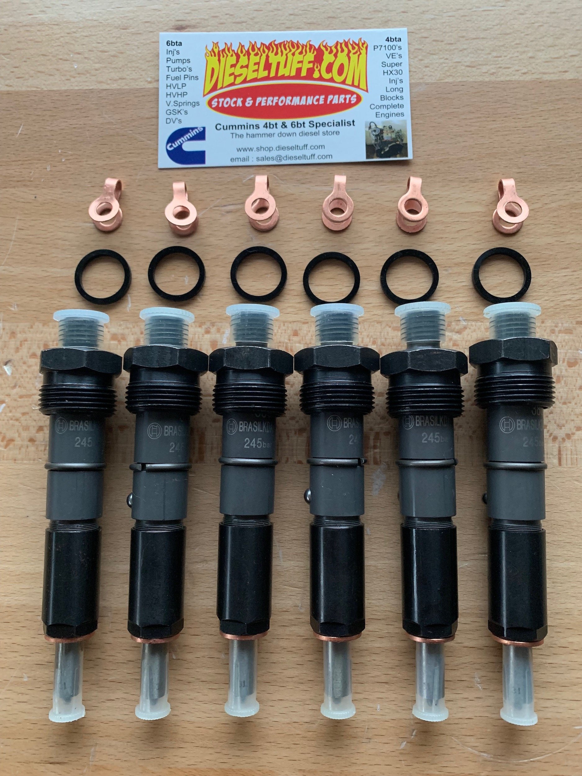 DieselTuff 6BT 5x13 SAC 148* Injector Set of six for Cummins
