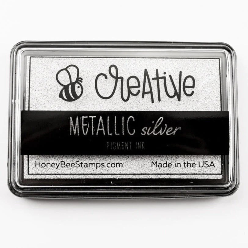 Honey Bee Bee Creative Ink Pad Metallic Silver Pigment Ink, Honey