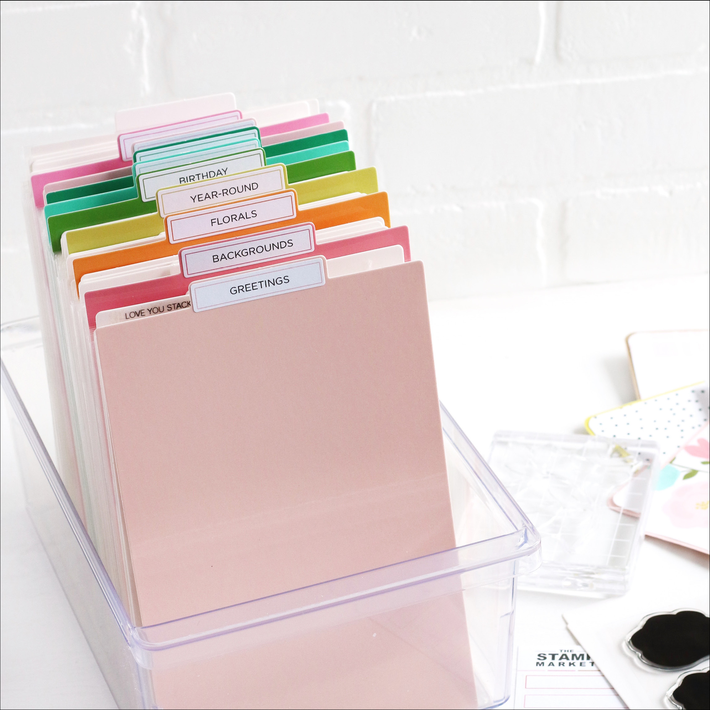 The Stamp Market Stick n Store Stamp Storage DIVIDERS (Rainbow 10 pck
