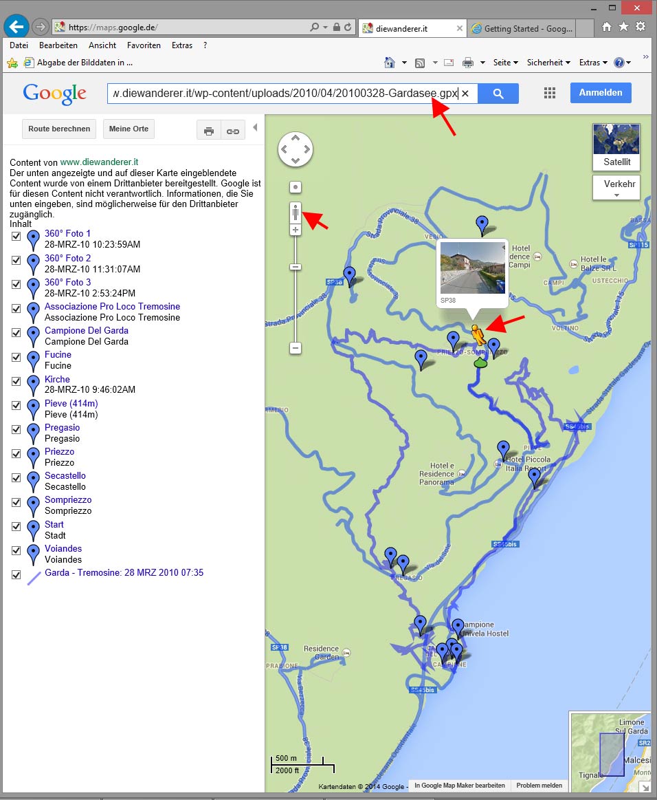 Wandern Google Maps Google Street View Wandern in Südtirol & Gardasee Wandertipps mit