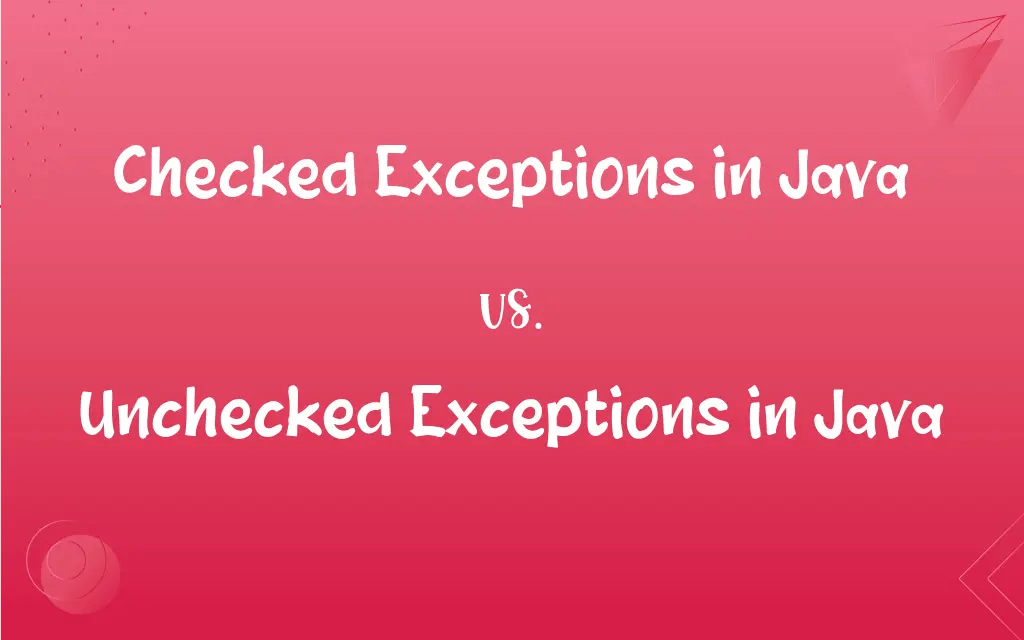 Checked Exceptions in Java vs. Unchecked Exceptions in Java What’s the
