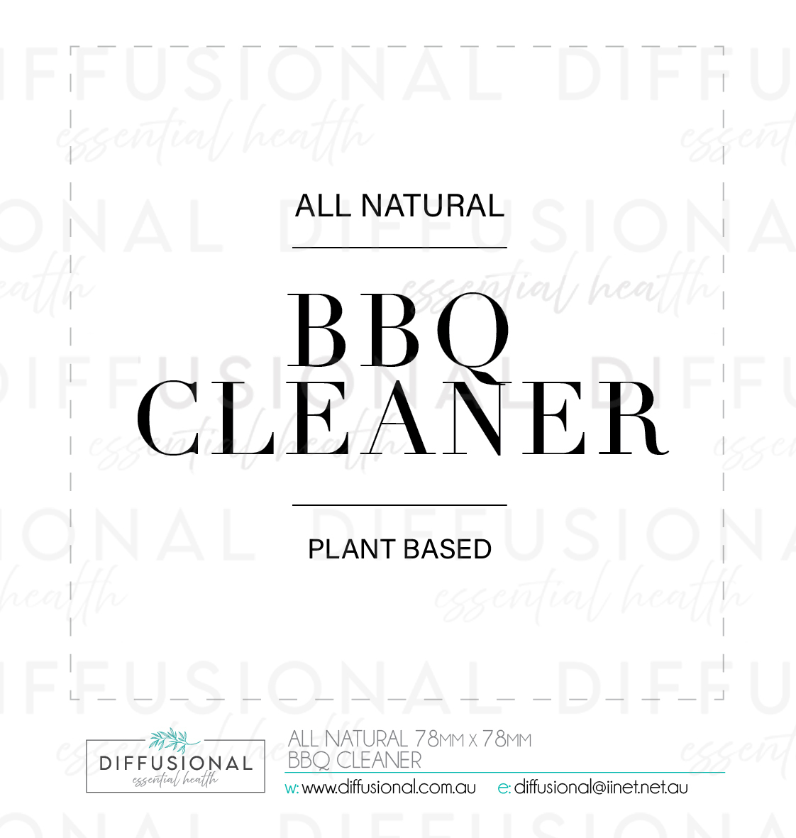 All Natural, BBQ Cleaner Label, 78x78mm, Premium Quality Oil Resistant Vinyl