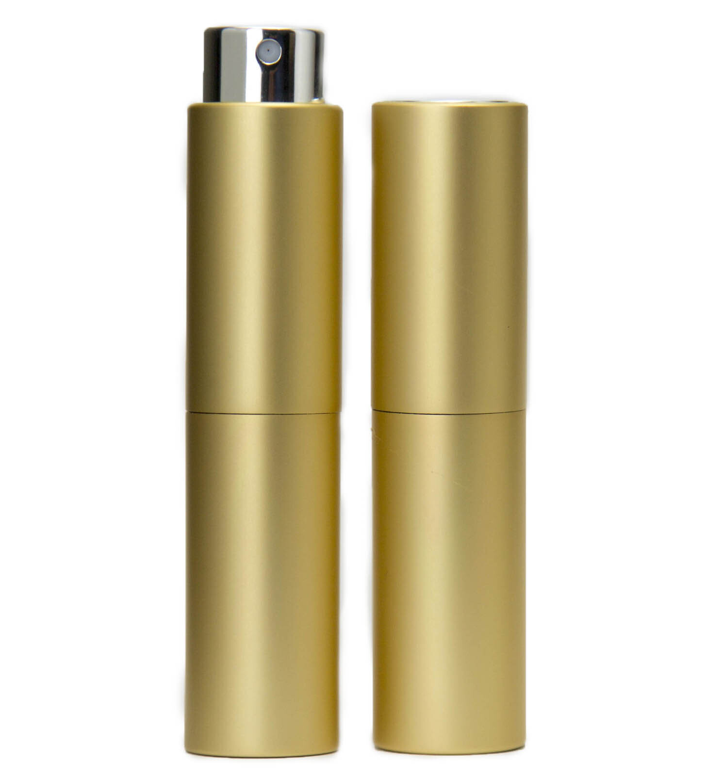 Perfume Atomizer, Gold, 8ml Twist Top Spray Bottle In Aluminium Cover