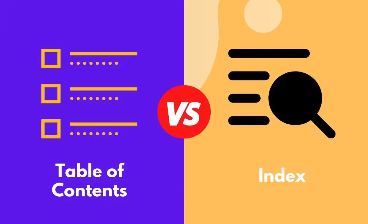 Table of Contents vs. Index What's The Difference (With Table)