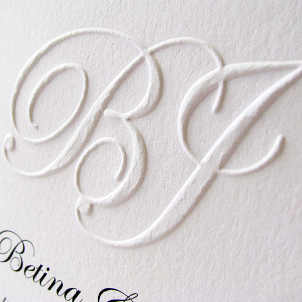 Custom Embossed Monogram Wedding Invitation Digby & Rose Invitations DC