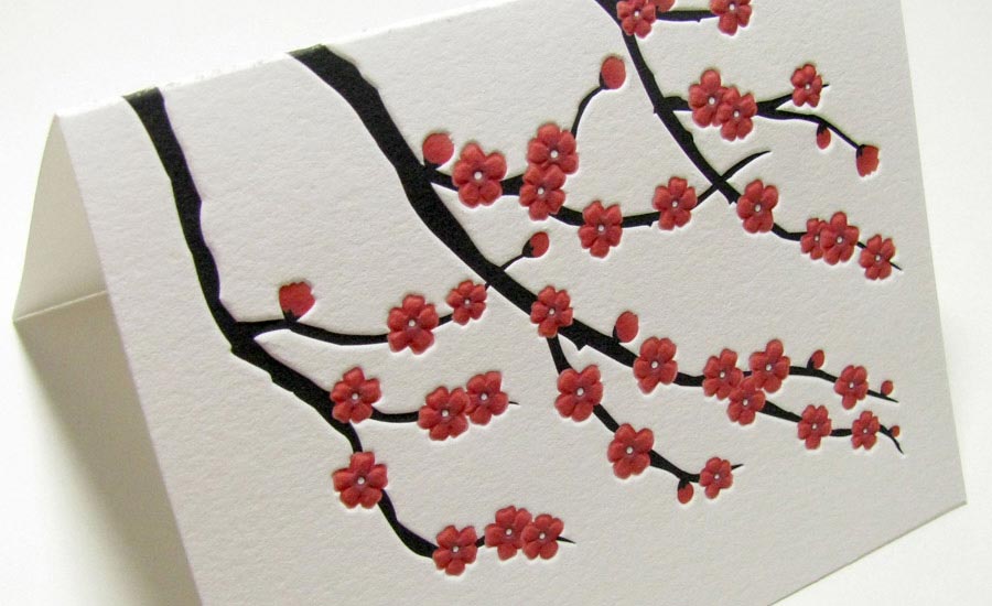 Traditional Cherry Blossom Greeting Card Digby & Rose Digby & Rose