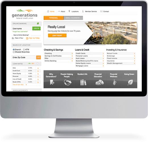 San Antonio Web Design Generations Federal Credit Union Digett