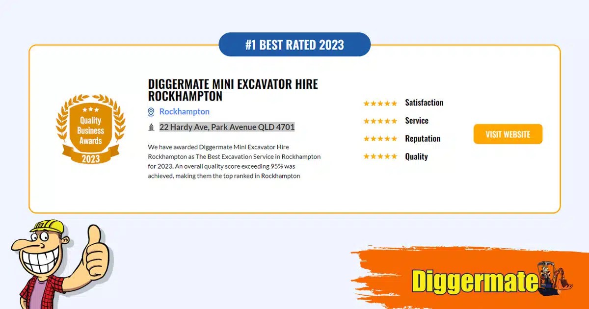 Diggermate Rockhampton Wins Best Mini Excavation Hire for 2023