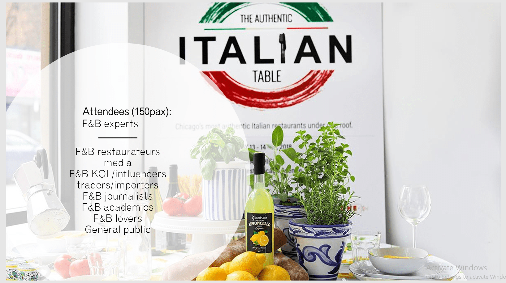 Authentic Italian Table Event Promotion