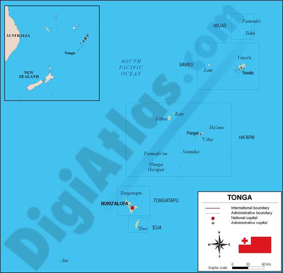 Map of tonga