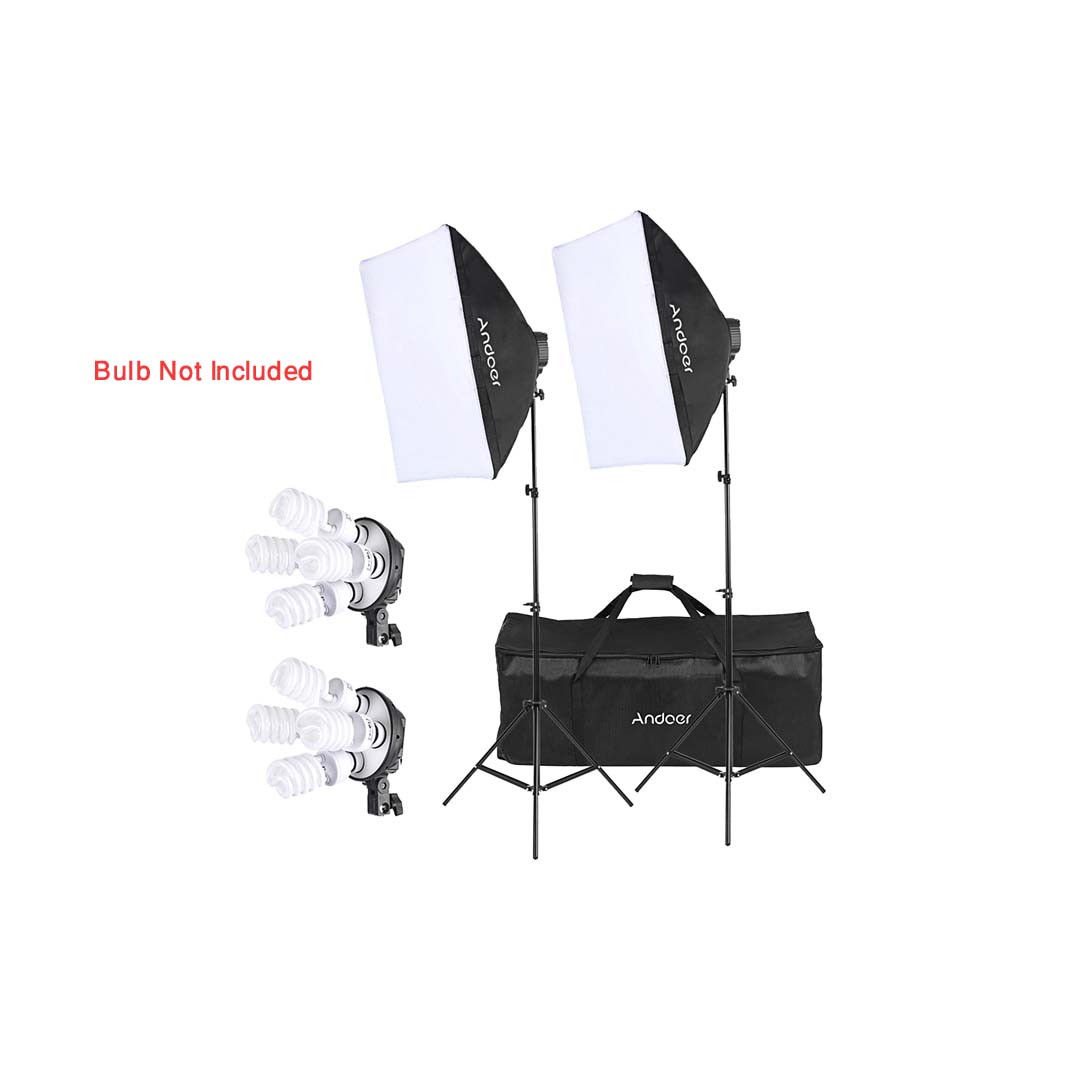 Andoer Studio Photo Lighting Kit with 2 * Softbox / 2 * 4in1 Bulb