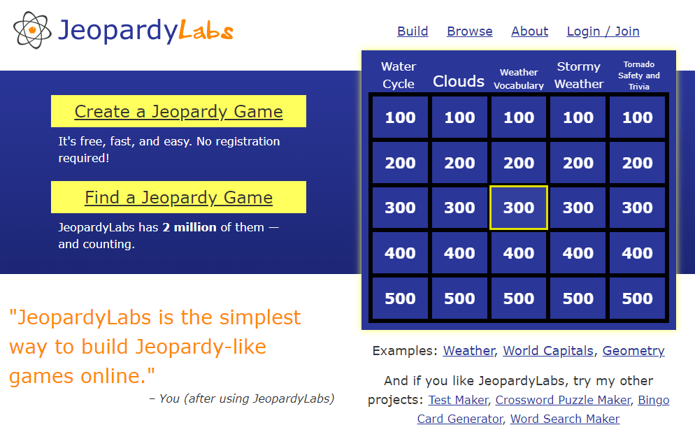 JeopardyLabs Online quiz DIGIchat Gør læring sjovt