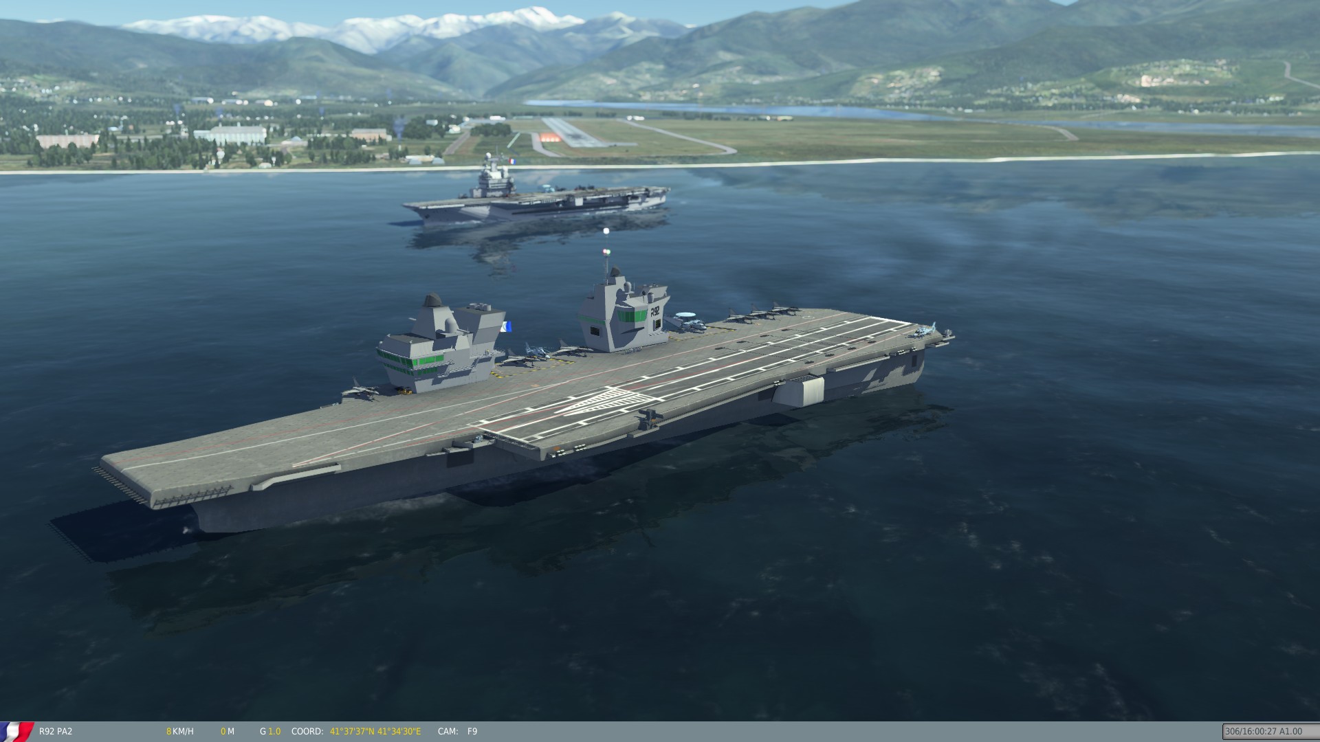 Aircraft Carrier Charles de Gaulle (R 91) and PA2 (R92?).