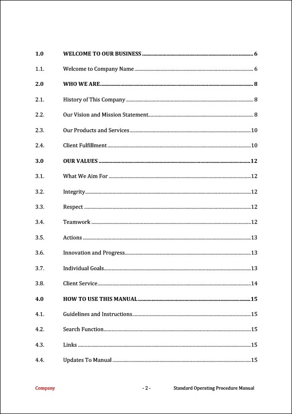 standard operating procedure examples for small business pdf Archives