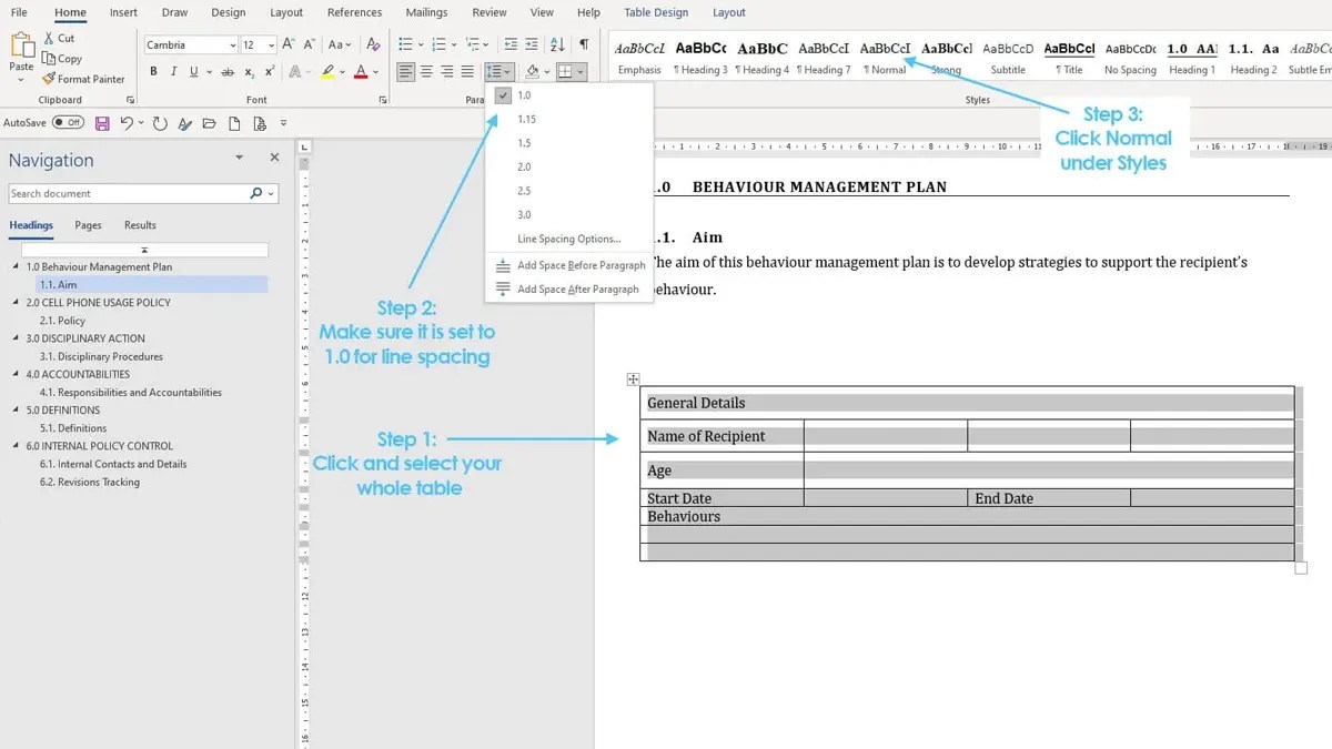 Center Text Vertically in a Microsoft Word Table Easy and Fast