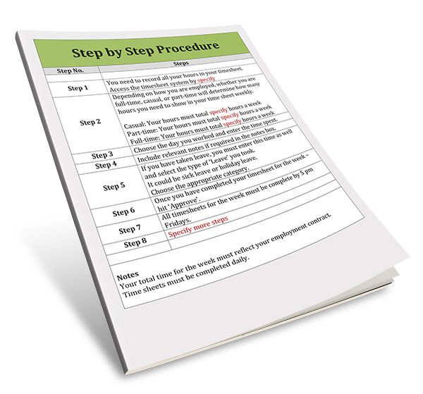 Name and Save a Document Procedure Template Easy Business System