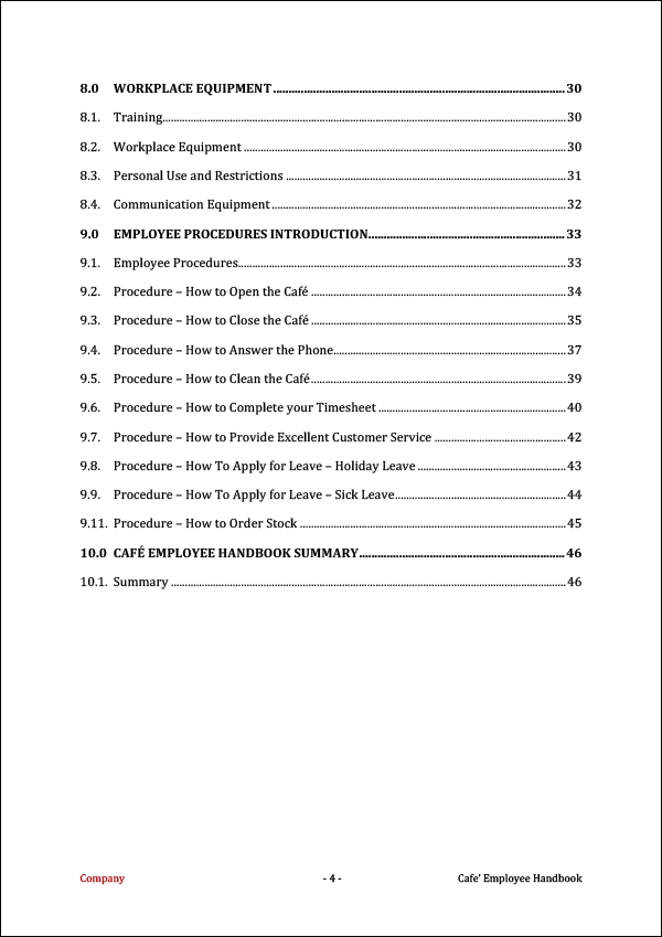 Café Employee Handbook Template Boost Cafe Performance Fast