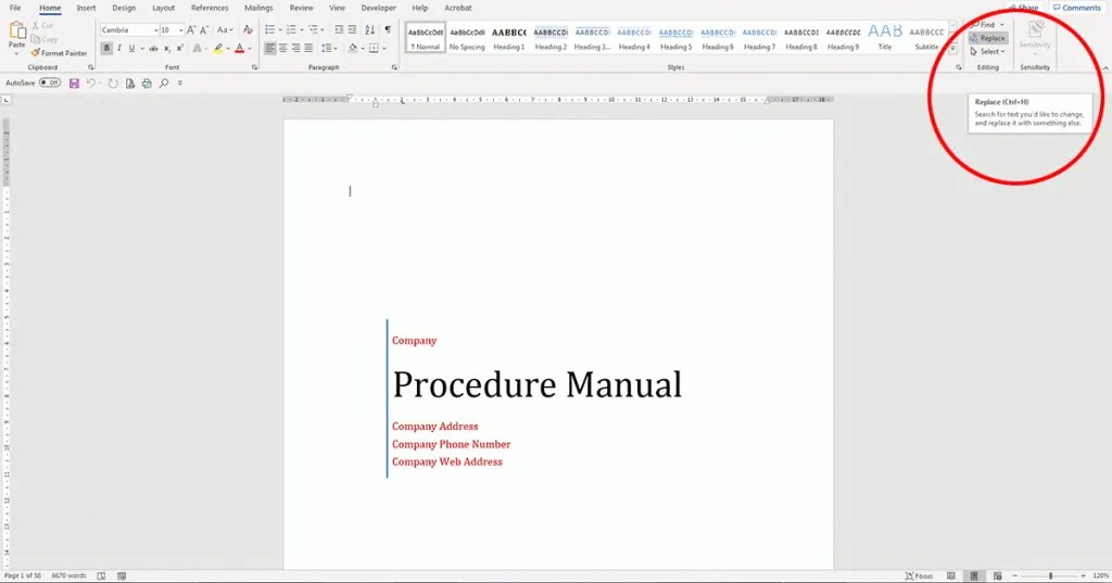 Easy Microsoft Word Policy and Procedure Manual Template