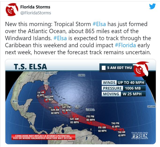 Tropical Storm Elsa shatters records for earliest Enamed storm in