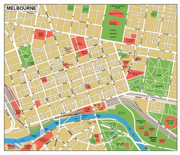 Melbourne digital vector map Digital Maps. UK.
