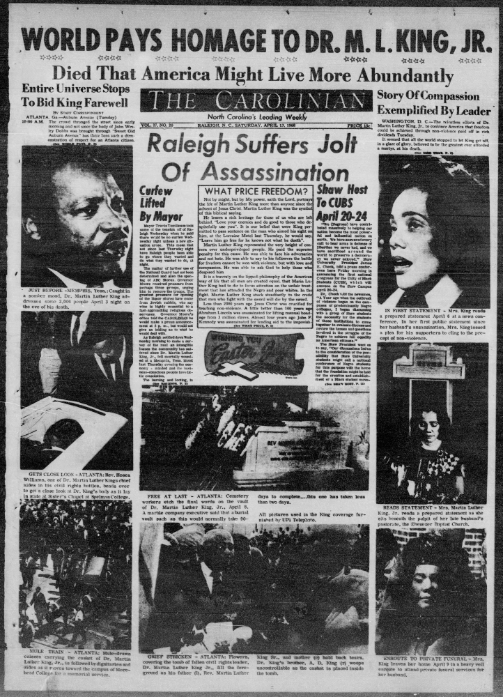 Additional issues of Raleigh’s The Carolinian Newspaper from the Civil