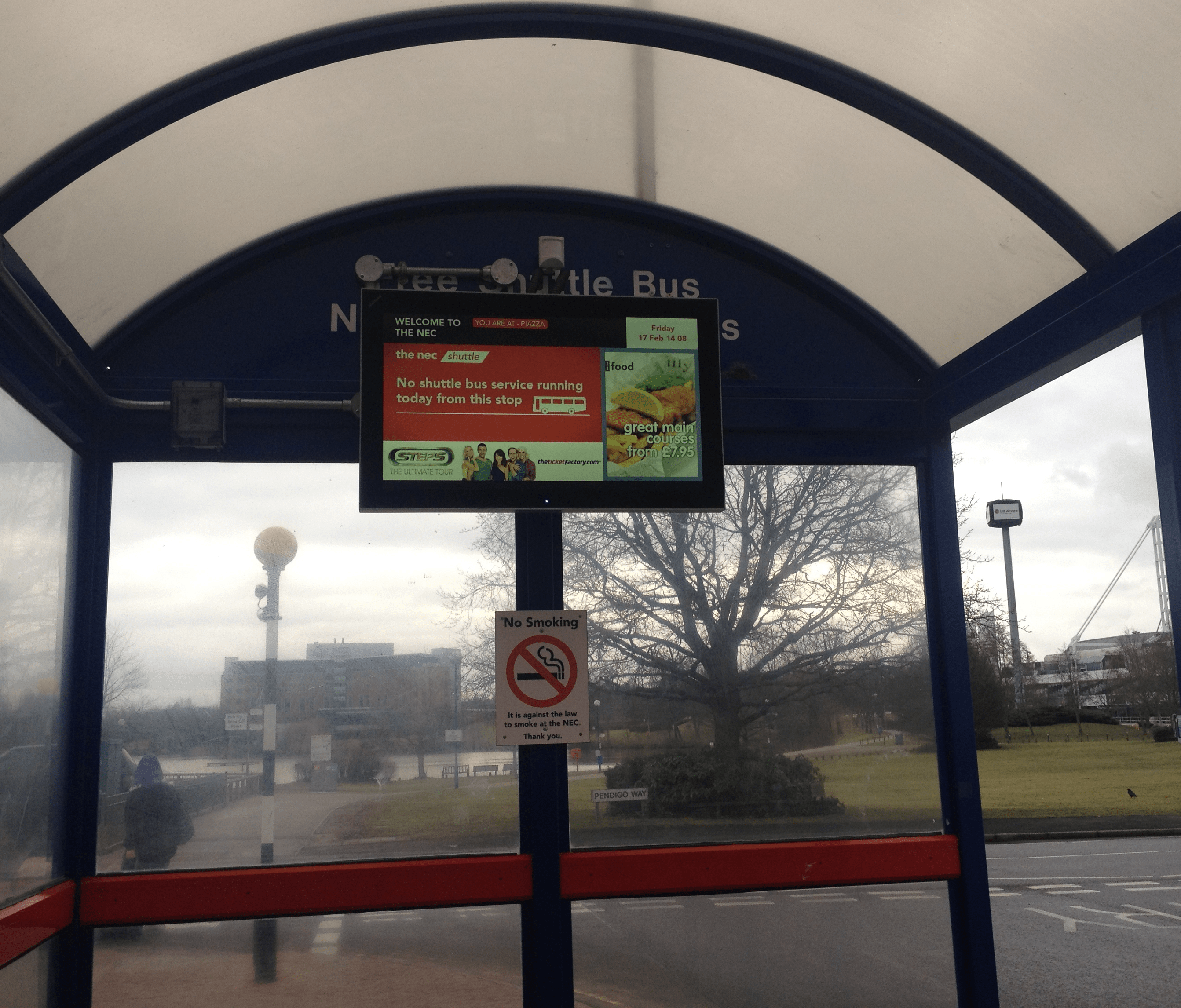 The NEC 's bus shelter displays powered by our software