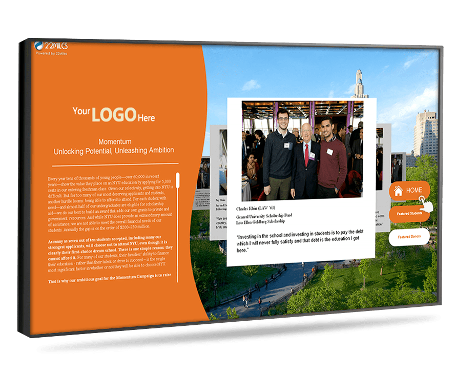 Touchscreen Donor Recognition Digital Signage, Touchscreen