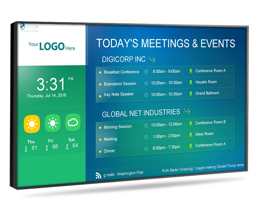 AdSlide™ Event and Meetings Digital Signage, Touchscreen Applications