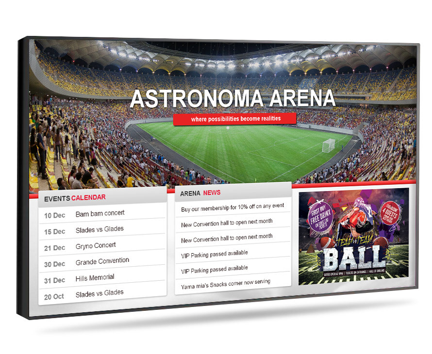Digital Signage for Arenas & Stadiums Digital Signage, Touchscreen
