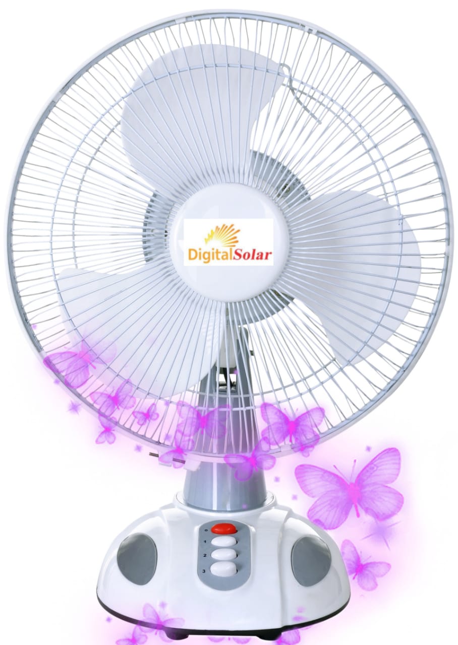 BLDC Rechargeable Table Fan Digital Solar