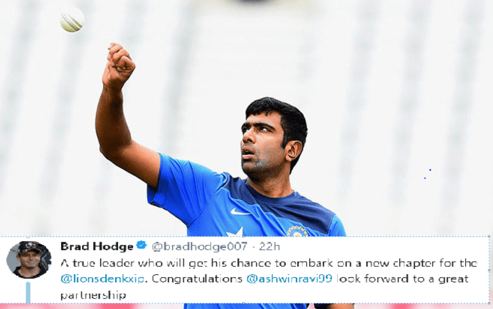 Cricketing fraternity congratulates Ashwin as he is named captain of