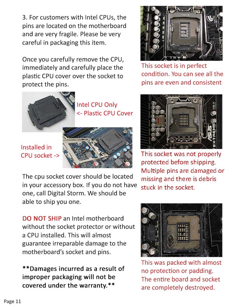 Packing Guide for Warranty Replacement Parts and Motherboards/Liquid