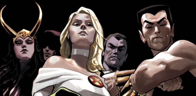 Loki, Emma Frost, Norman Osborn, and Namor on the cover of Dark Reign: The Cabal.