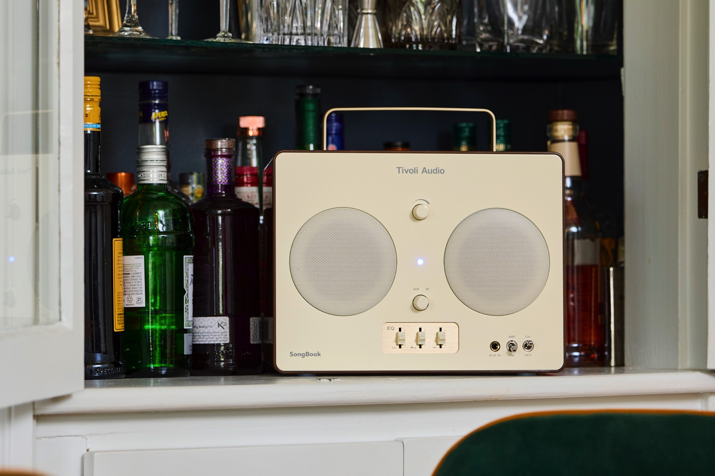 Tivoli Audio SongBook in cream/brown.