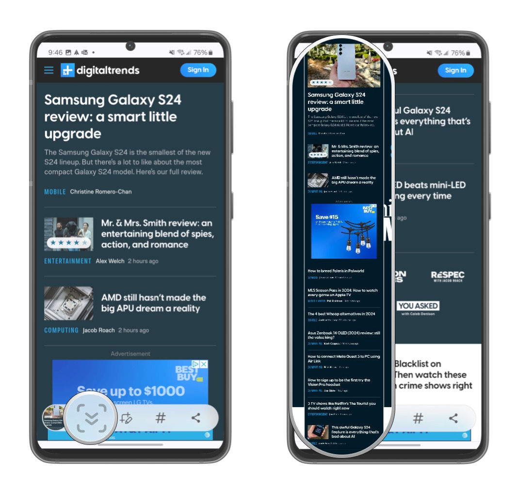 How to take a screenshot on the Samsung Galaxy S24 | Digital Trends