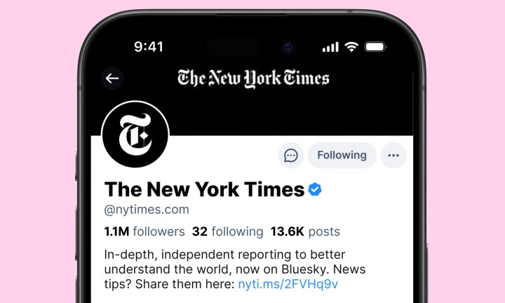 Sample of a verified account on Bluesky.