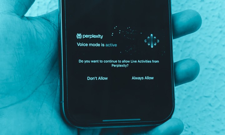 Perplexity Assistant running in the background.