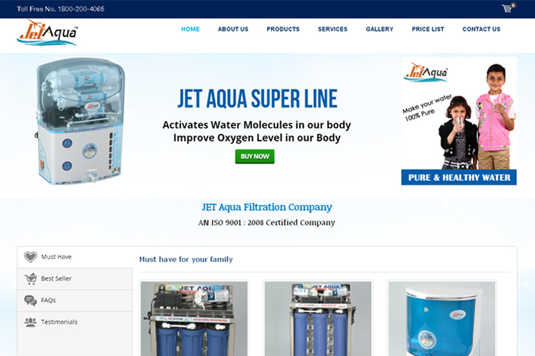 Water Filter site Design site Design for Water Filters