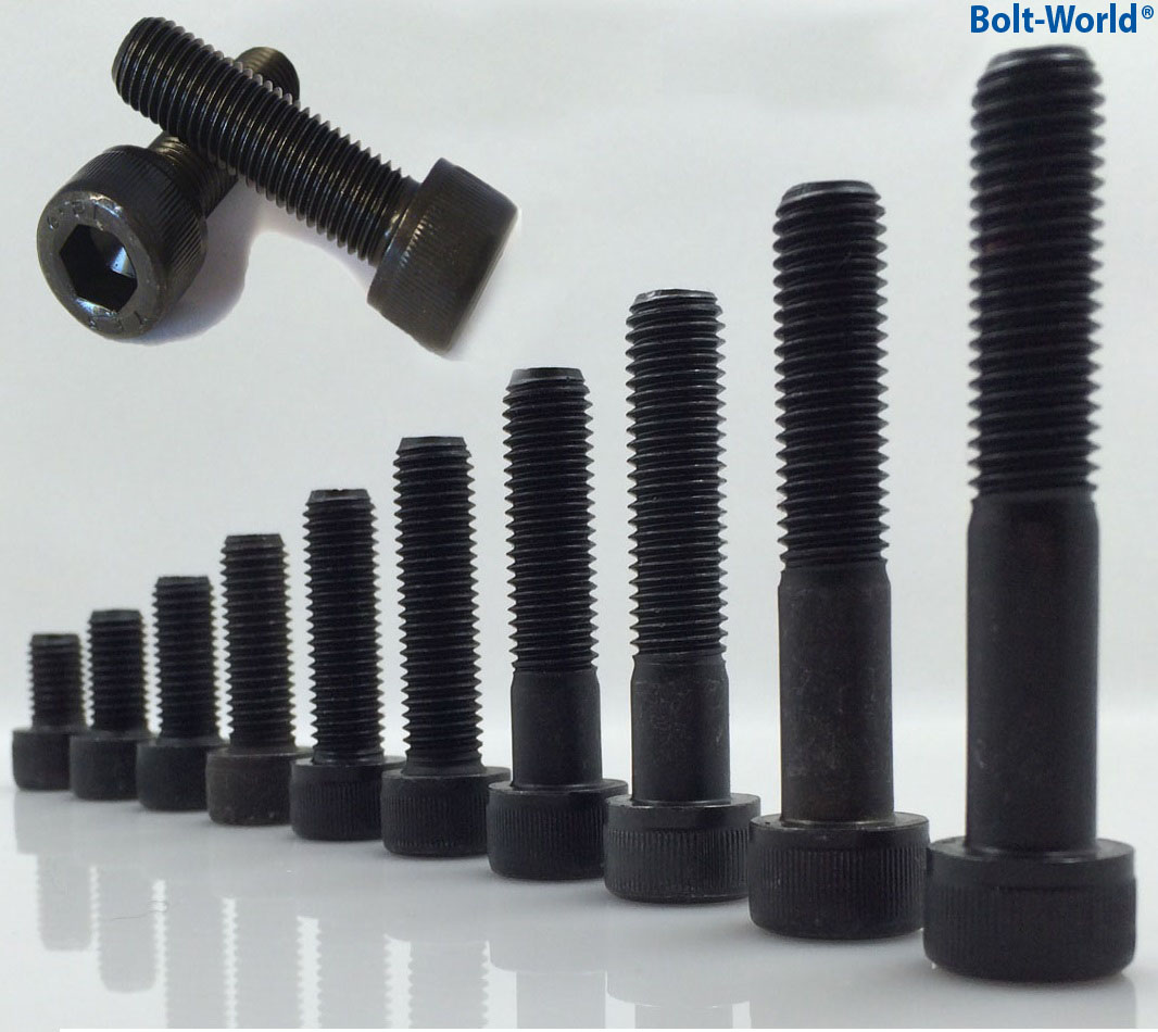 M8 / 8mm HIGH TENSILE 12.9 CAP HEAD ALLEN BOLTS SELF COLOUR SOCKET