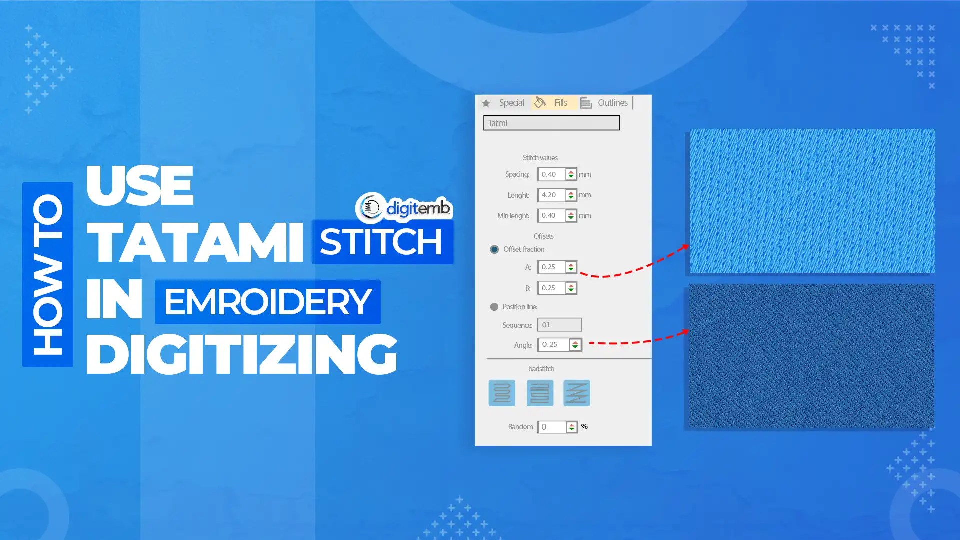 How to Use Tatami Stitch in Embroidery Digitizing DigitEMB