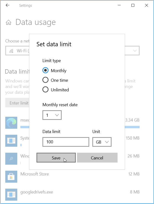 How to set Data Limits & Get Usage alerts in Windows 10 Digitional