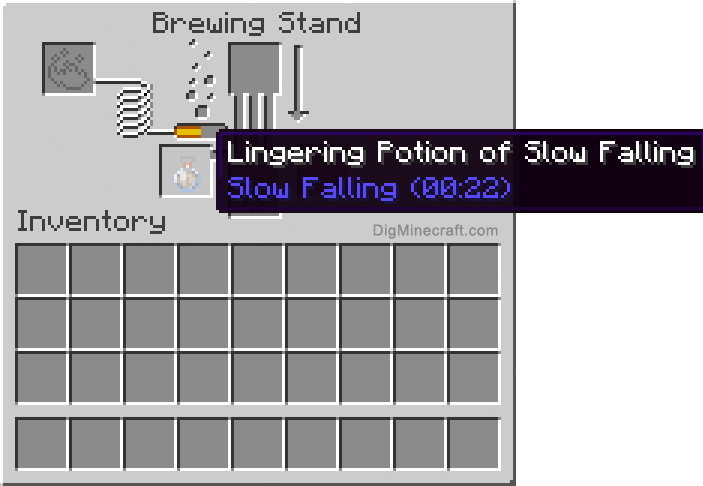 How to make a Lingering Potion of Slow Falling (022) in Minecraft
