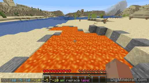 How to Use the Fill Command to Replace Lava with Air in Minecraft