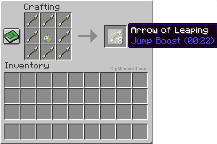 How to make an Arrow of Leaping (022 Jump Boost) in Minecraft