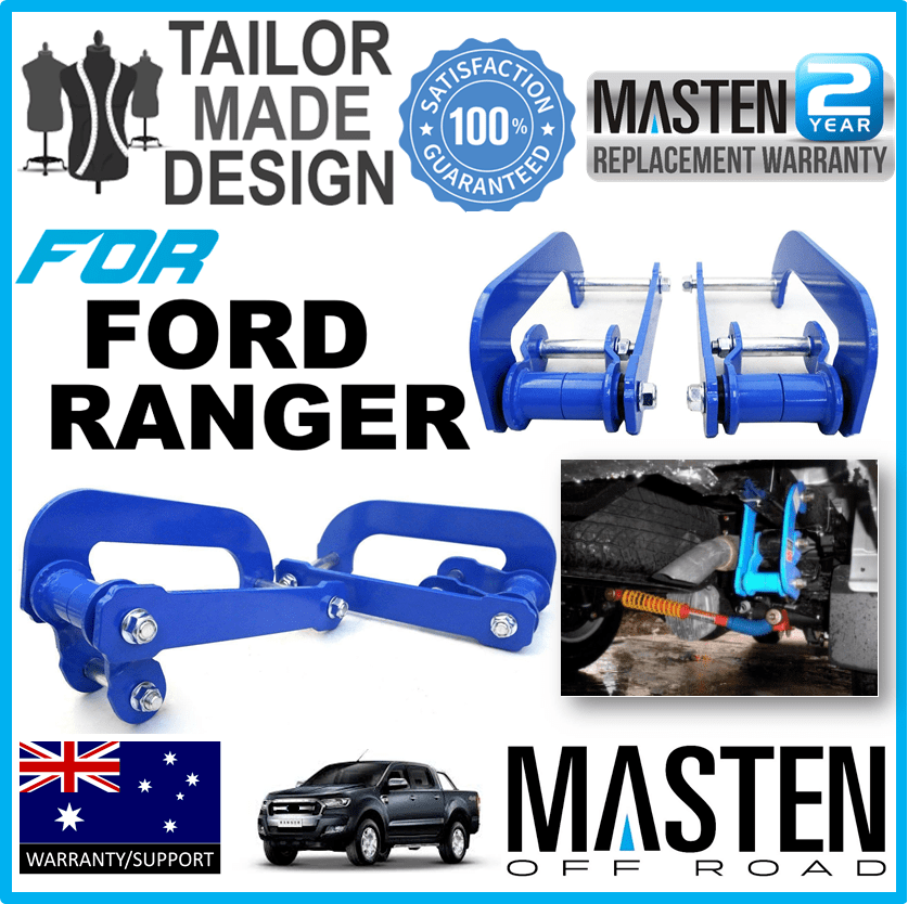 Rear Leaf Steel Spring Extended GShackles 21/2 inch for Ford Ranger 2012
