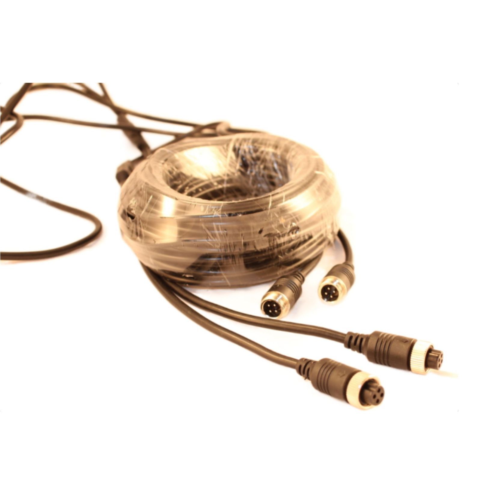 15m 4Pin Shielded Aviation Camera Extension Cable Twin Indus. Grade Plugs