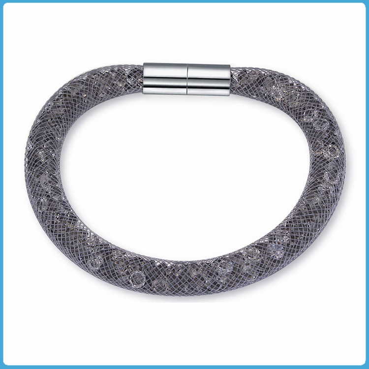 Crystal Mesh Bracelet Swarovski Stardust Style Grey 20 cm DiMarca