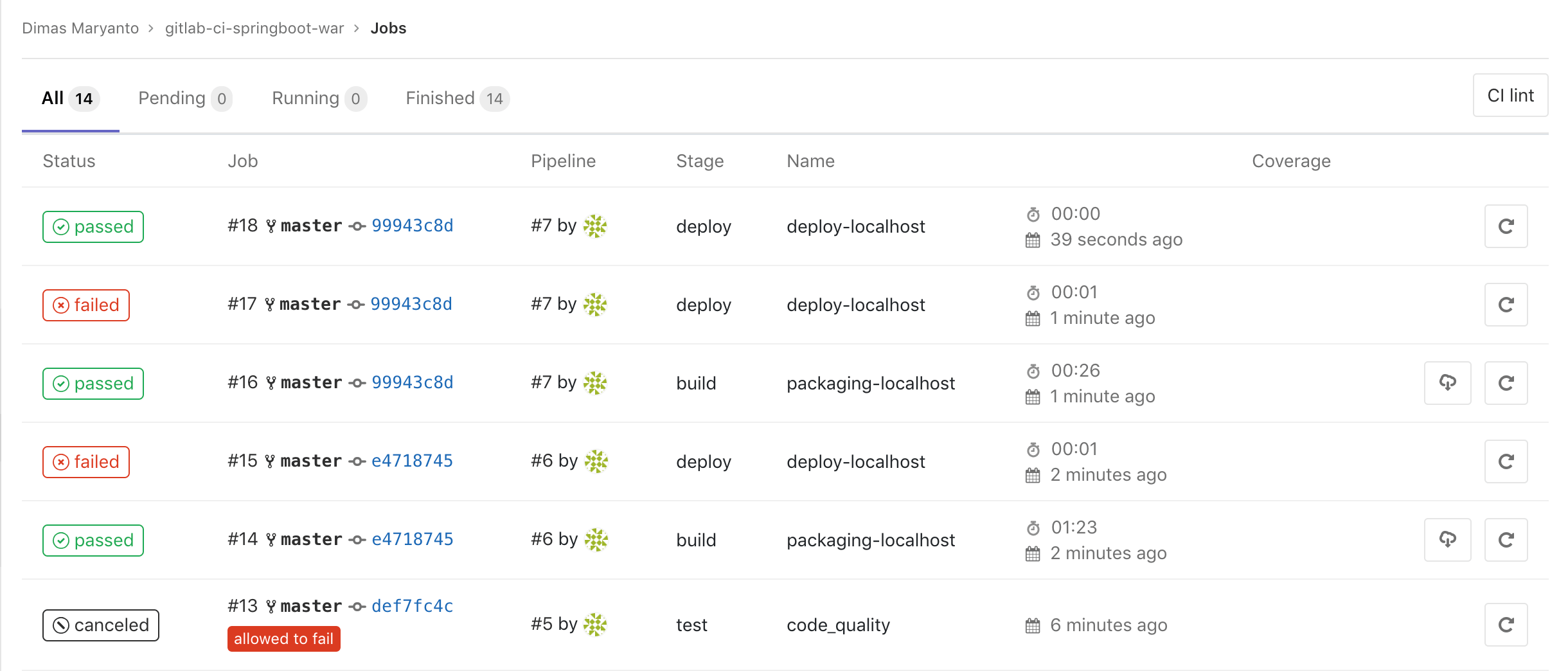 Blog Dimas Maryanto Gitlab CI/CD for deploy springboot as war to Tomcat