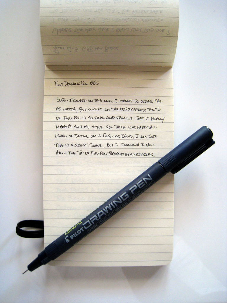 Drawing Pen Size Chart Dimensions Guide