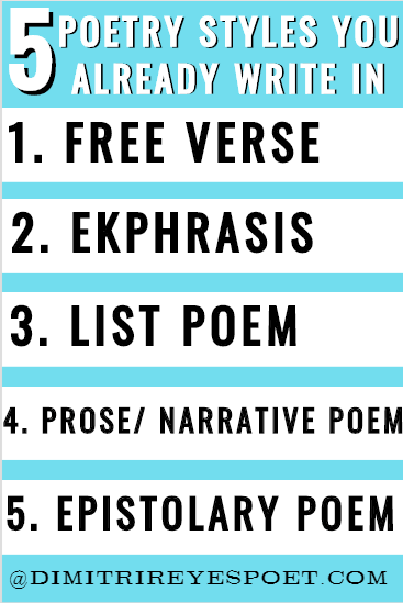 Poetry Styles You Already Write In – Dimitri Reyes, Poet